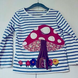 Mini Boden Striped Mushroom Peekaboo Top Size 4-5T unisex